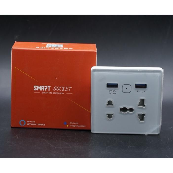 White Stop Kontak Colokan StopKontak Pintar Otomatis 13A