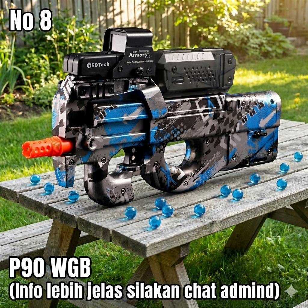 Gebytoys No 8 P90 WGB Mainan Anak Elektrik Rechargeable P90 LED Scope ABS