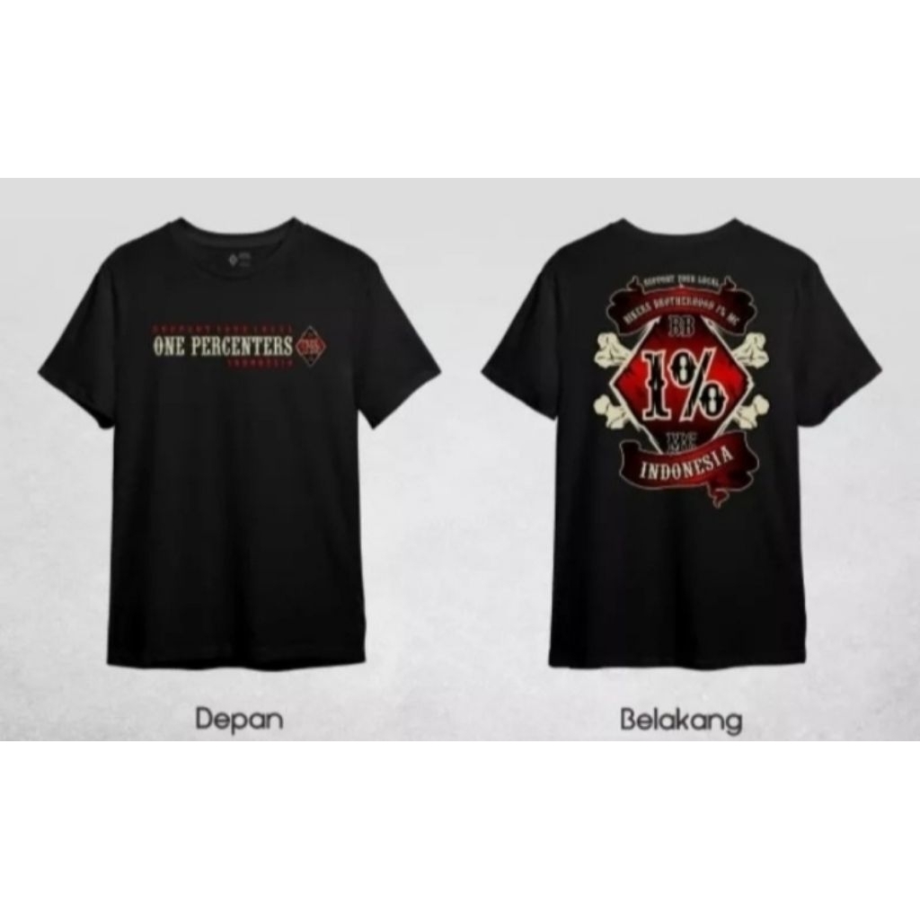 NEWKaos Baju Bikers Brotherhood One Percenters 1% indonesia Full black