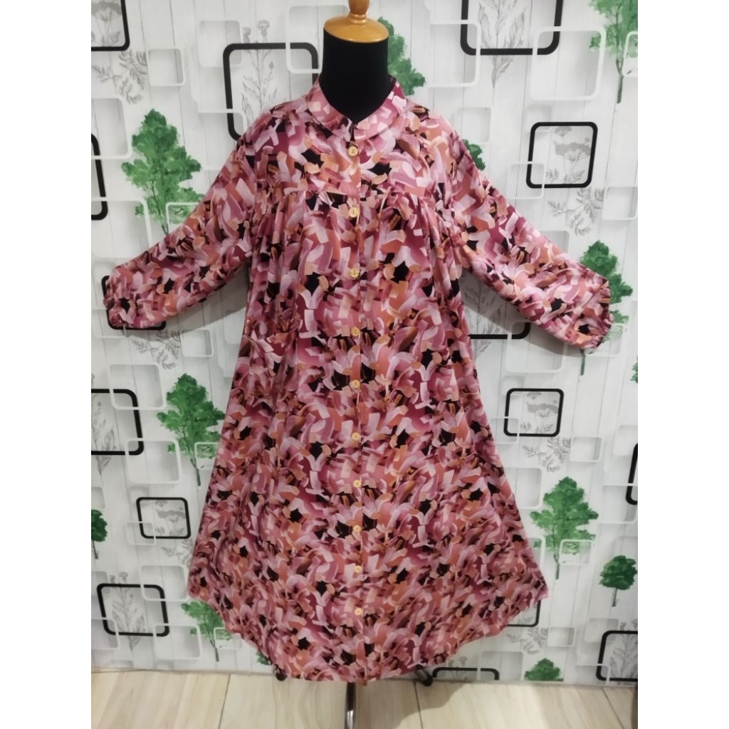 Gamis gaury rayon viscose premium motif abstrak