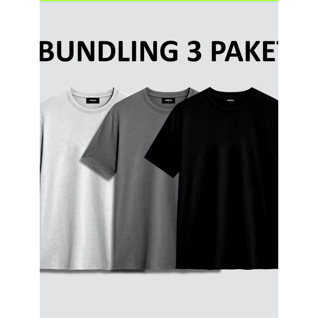 kaos polos paket 3 kaos