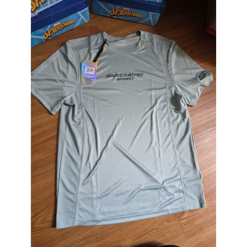 Kaos Pria Skechers Dryfit cocok untuk olahraga Original Baru