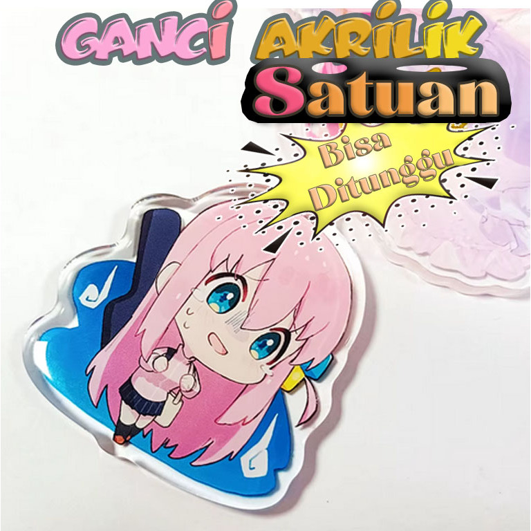Pabrik ganci keychains akrilik desain custom Bandung print UV gradasi dan foto juga desain anime bis