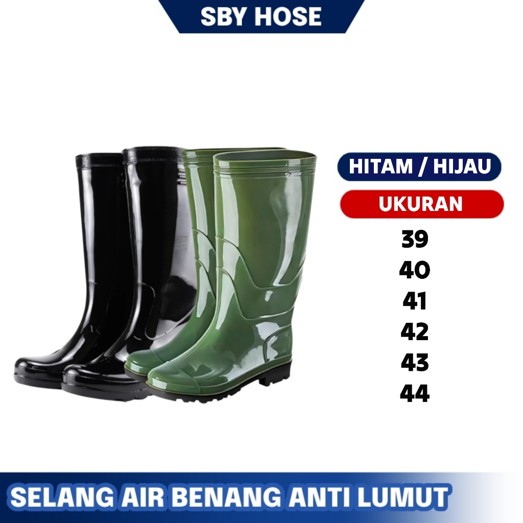 SBYHOSE Sepatu Boot Panjang Karet PVC Sepatu Boot Anti Air Dan Anti Slip Sepatu Bot Pria Wanita