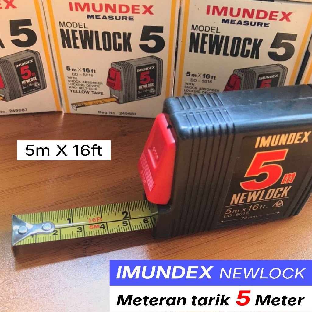 Meteran 5 meter IMUNDEX NEWLOCK
