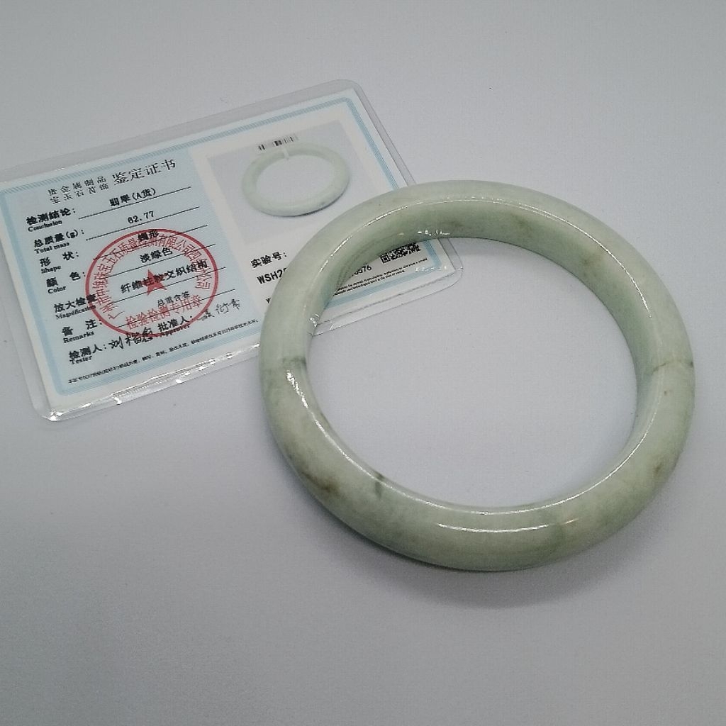 [BACA DESKRIPSI] LIMITED Gelang Giok Jadeite Burma Fei Cui Include Sertifikat S0576 - Original Jade 