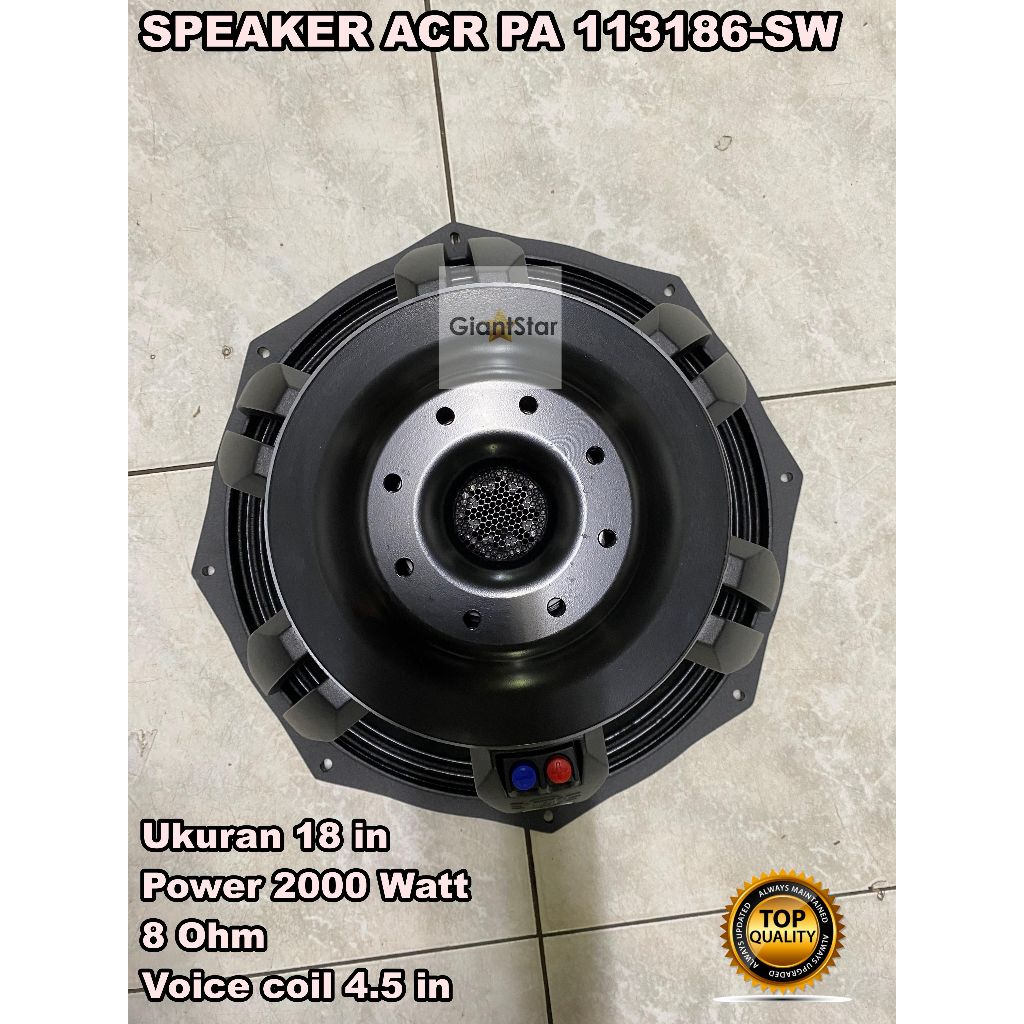 SPEAKER ACR FABULOUS 18inch PA 113186-SW 2000Watt 18in SW FAB SUBWOOFER 113186 ORIGINAL