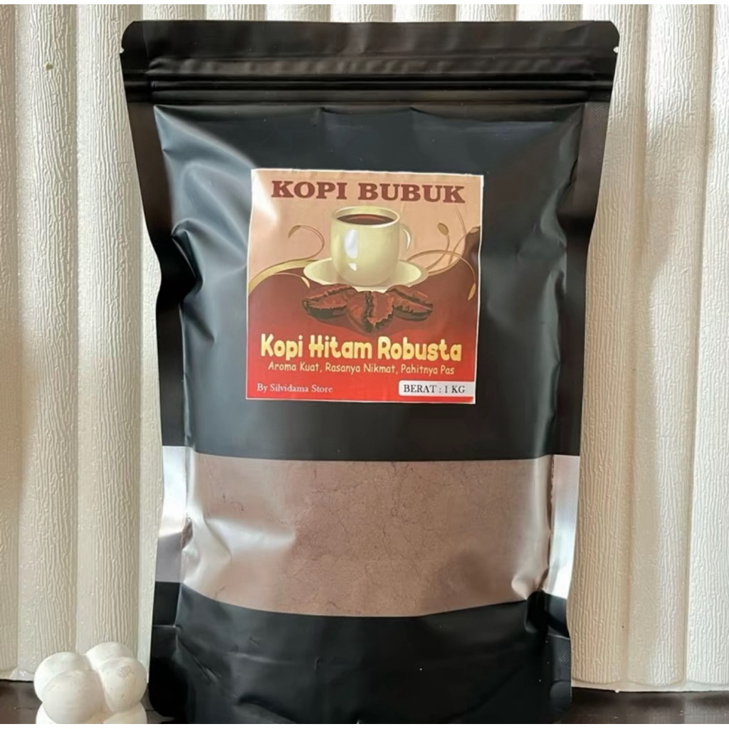 GRATIS ONGKIR | BISA BAYAR COD | KOPI | 1 KG KOPI BUBUK HITAM ROBUSTA