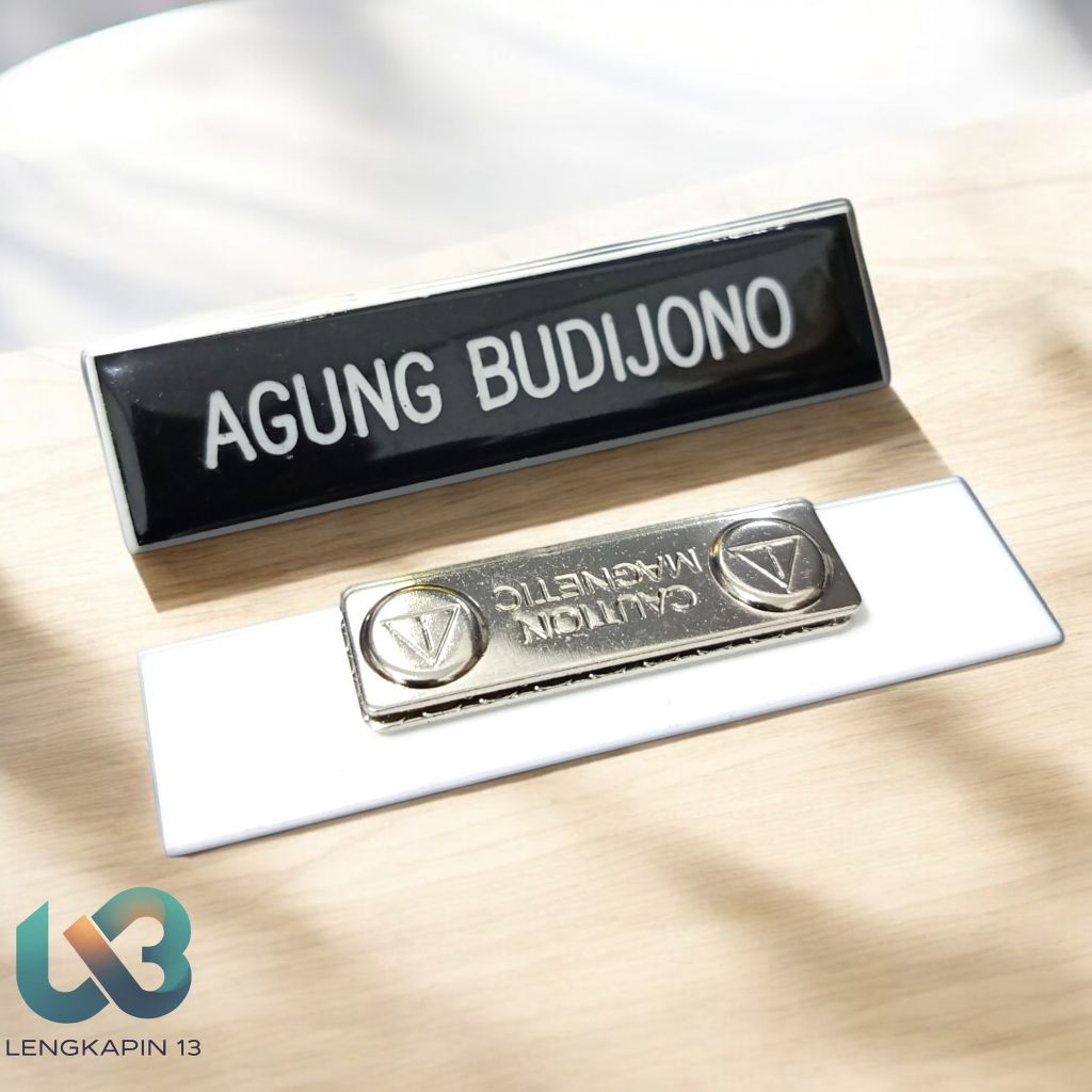 Nametag Nama Dada Lapis Resin Magnet Papan Nama Dada Magnet