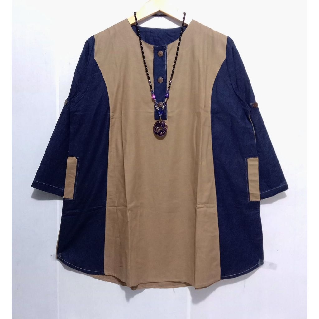 BAJU ATASAN TUNIK JUMBO WANITA | GLADIES TUNIK | 5L XXXXL LD 130