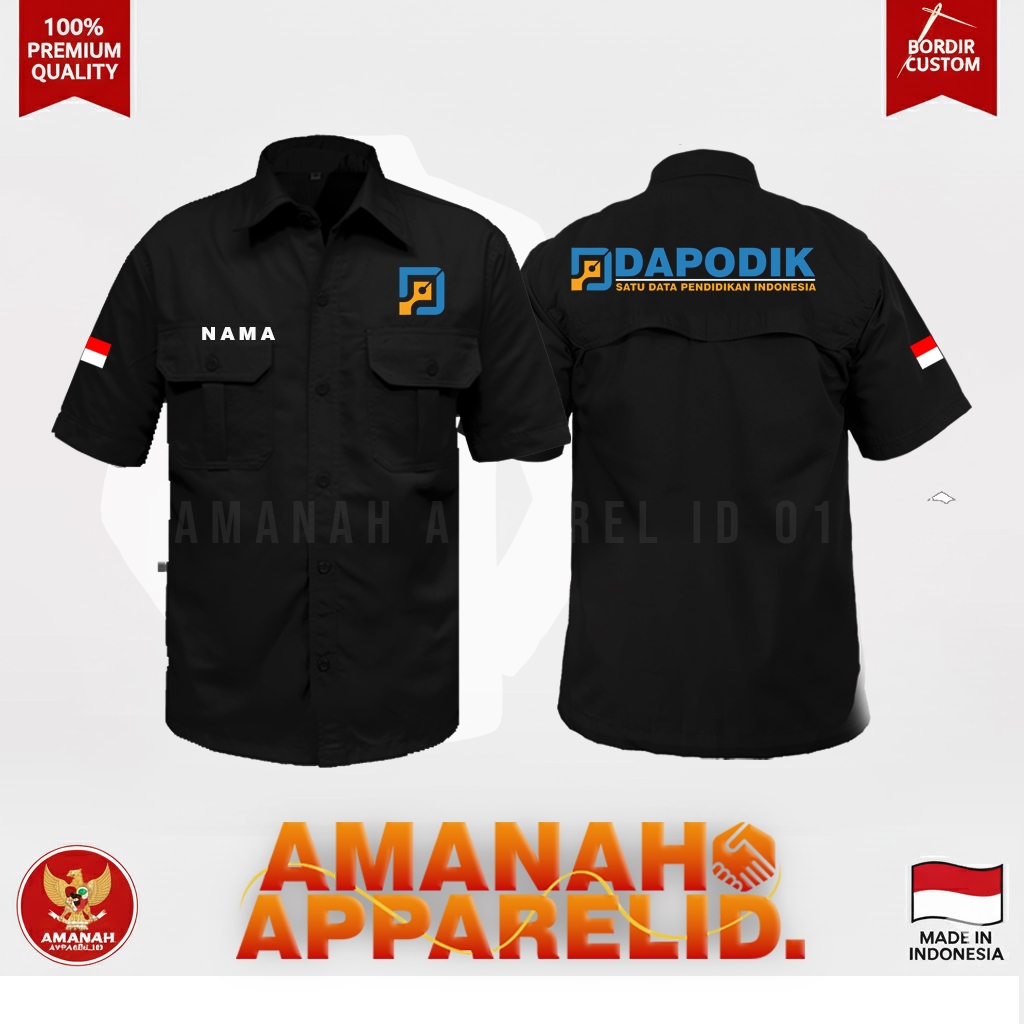 KEMEJA PDL/KEMEJA DAPODIK/KEMEJA PDL DAPODIK/KEMEJA HITAM DAPODIK MURAH ORI