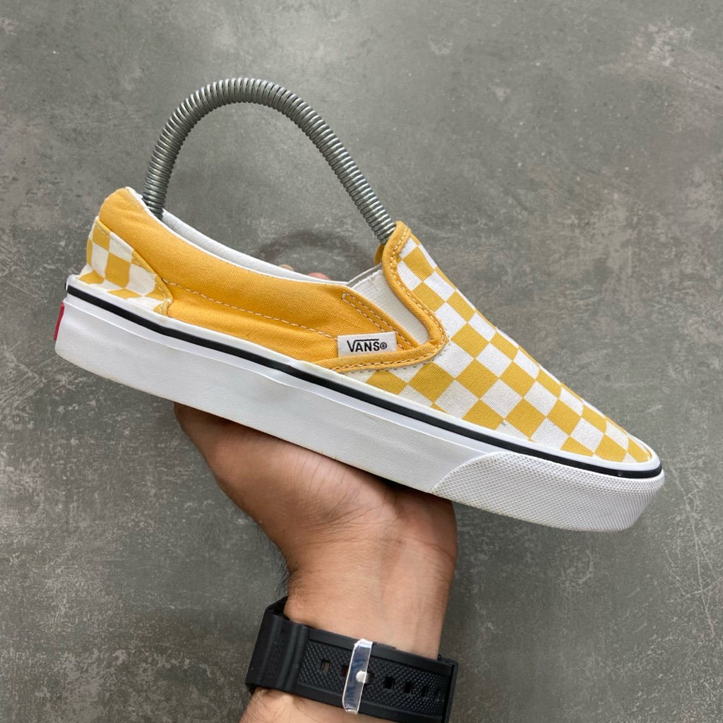 [Size 37] Vans Slip On Classic Checkerboard Yellow Second Original