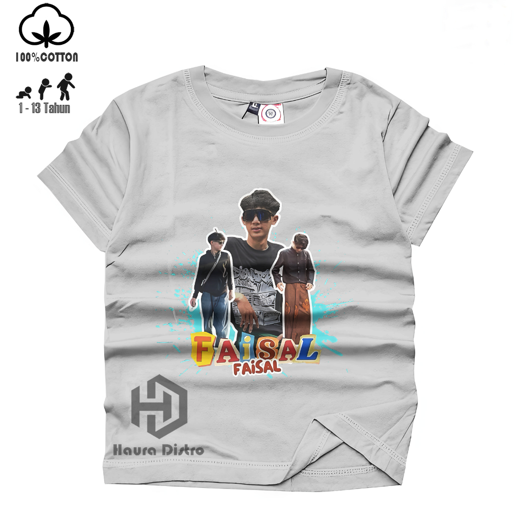 Baju Kaos Anak Faisal Isal GWSM Srotop Bahan Katun Nyaman Adem Sablon DTF Tahan Lama Atasan Anak