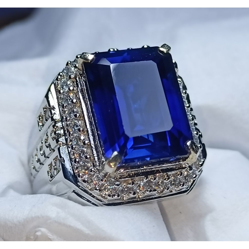 CINCIN BATU PERMATA NATURAL KING BLUE SAFIR TOP QUALITY ASLI MEWAH