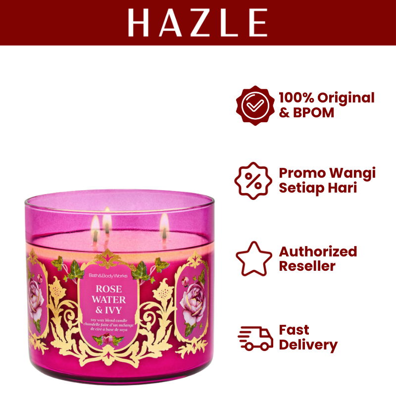 Bath & Body Works Rose Water & Ivy 3-Wick Candle 411 gr