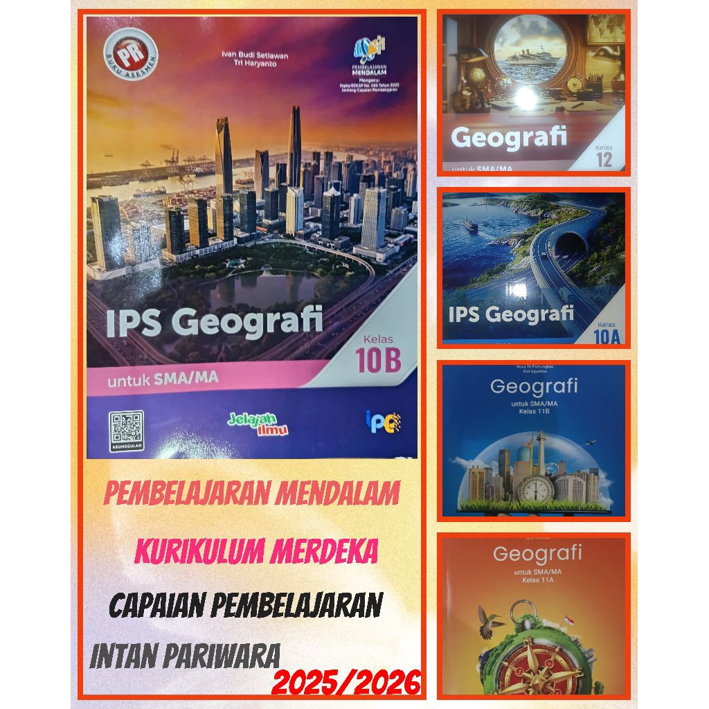 Buku lks/pr PM,kurikulum medeka Geografi kelas 10,kelas 11, kelas 12,tahun 2025/2026 intan pariwara