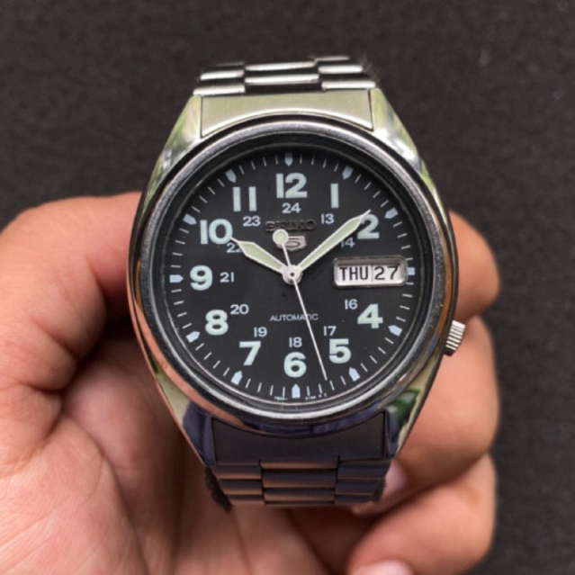 Seiko 5 Automatic SNX809 Military Black 7S26