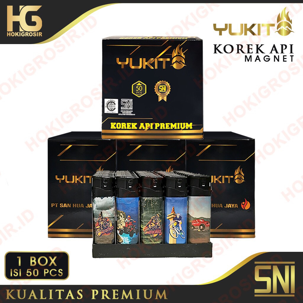 Korek Api Gas / Magnet YUKITO / G2000 1 BOX isi 50 Pcs - Korek Gas Roda/Korek Magnet/Korek Pedagang