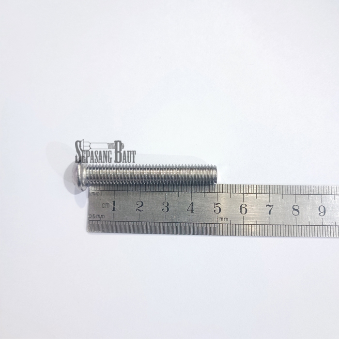 M8 x 60 Baut Button L Stainless 304 M8x60