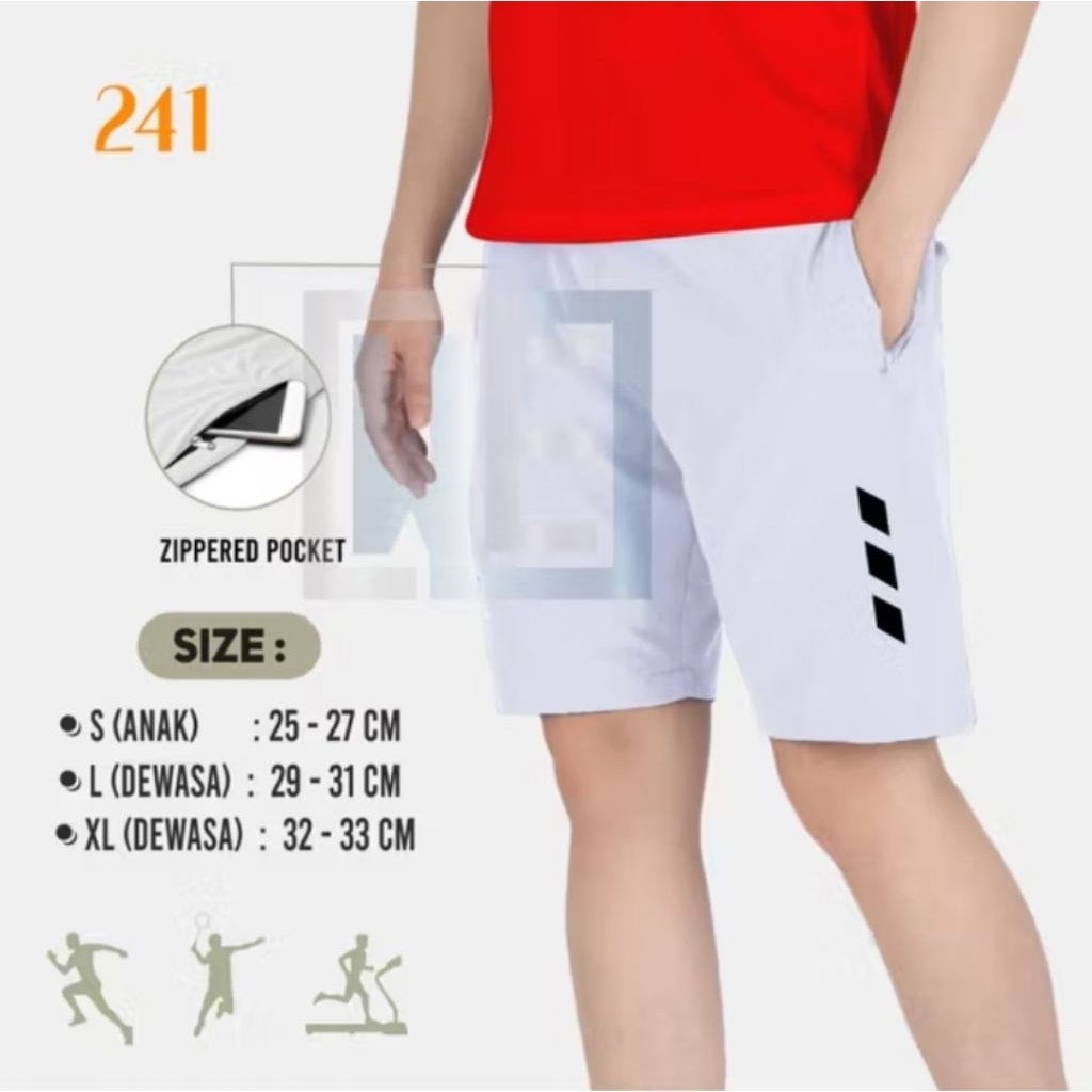 Celana pendek olahraga putih training pendek putih olahraga badminton tenis celana pendek putih pria