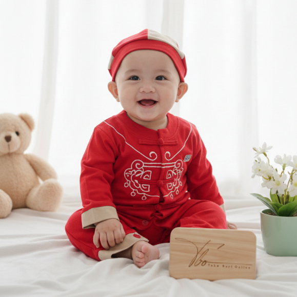 Baju imlek bayi laki laki cheongsam setelan baju imlek anak