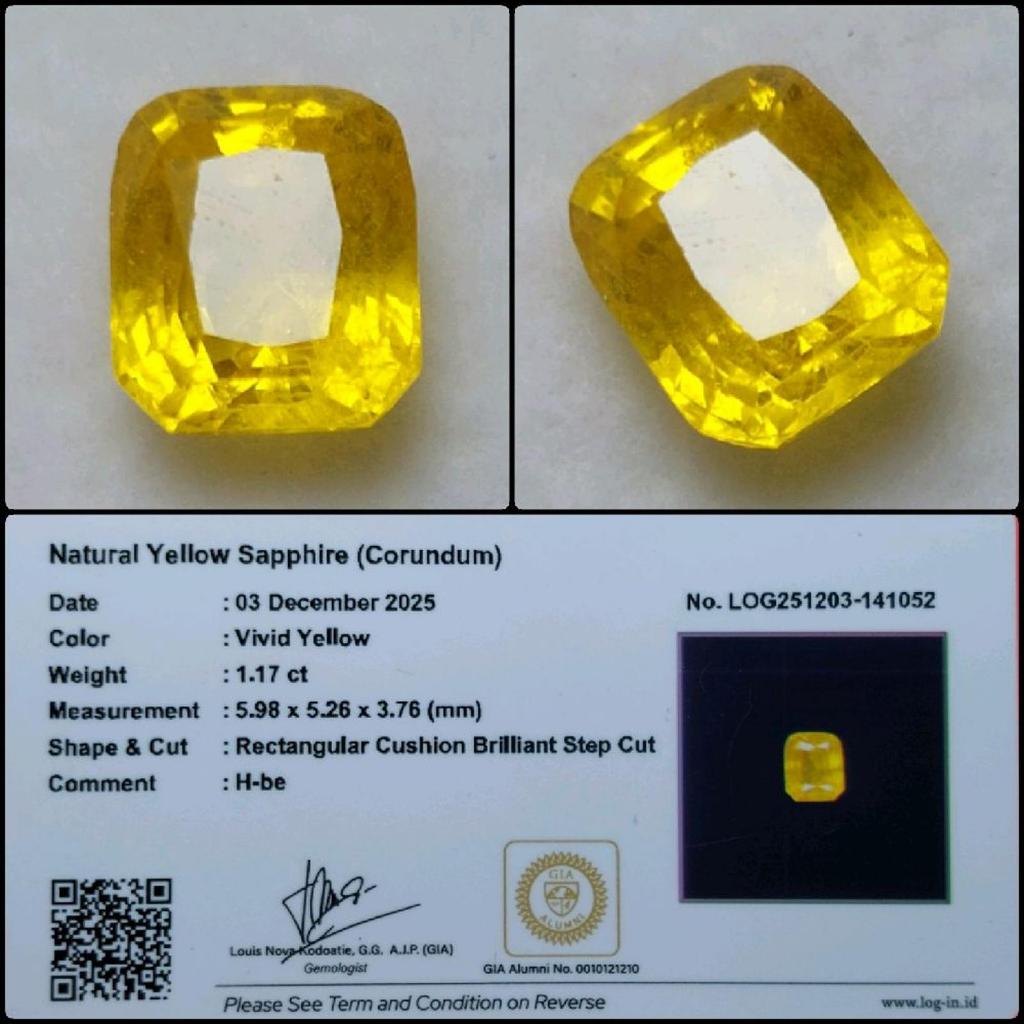 Vivid Yellow Sapphire Natural Gems Crystal Clean Top Color Batu Permata Yakut Kuning Asli