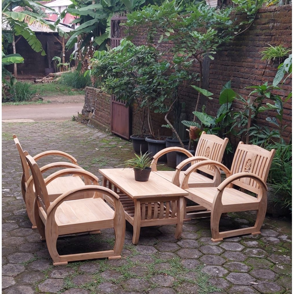 Meja kursi tamu jati unik antik anti rayap