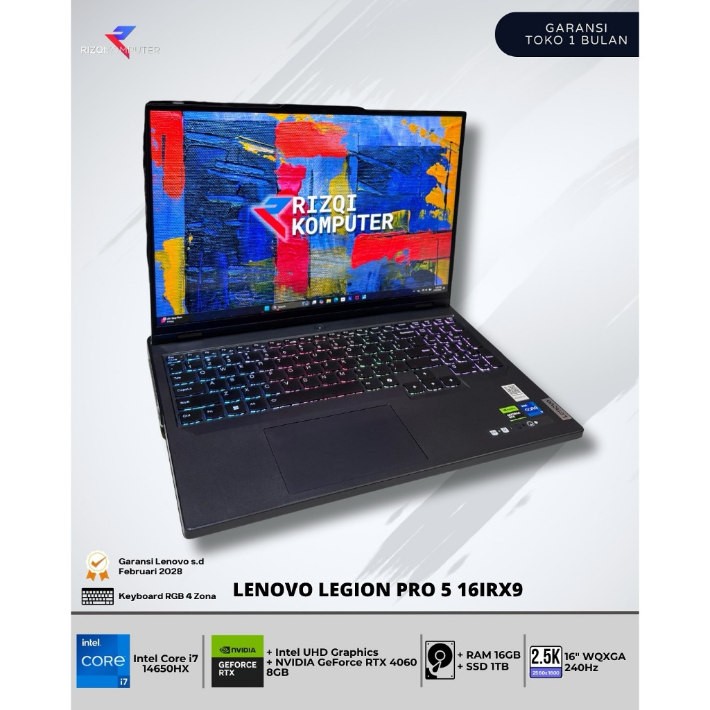 Lenovo Legion Pro 5 16IRX9 Intel Core i7-14650HX Ram 16GB SSD 1TB bgh1