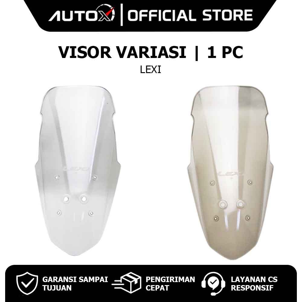 Visor Variasi Lexi Windshiel Tinggi Hitam Bening Riben Transparan