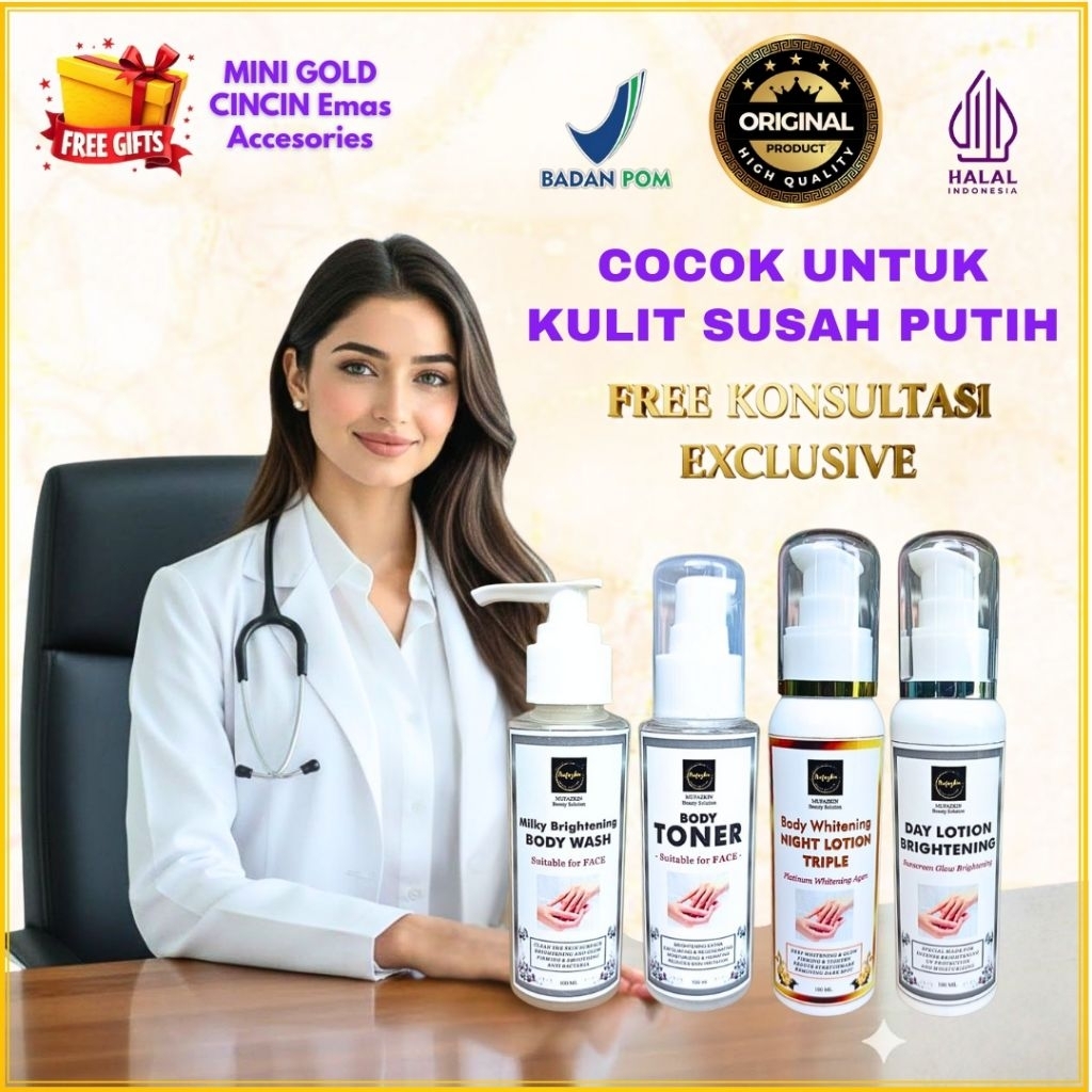 EXCLUSIVE PAKET LENGKAP ISI 4 HANDBODY PEMUTIH BADAN FREE KONSULTASI SUPER PREMIUM HB DOSTING PEMUTI