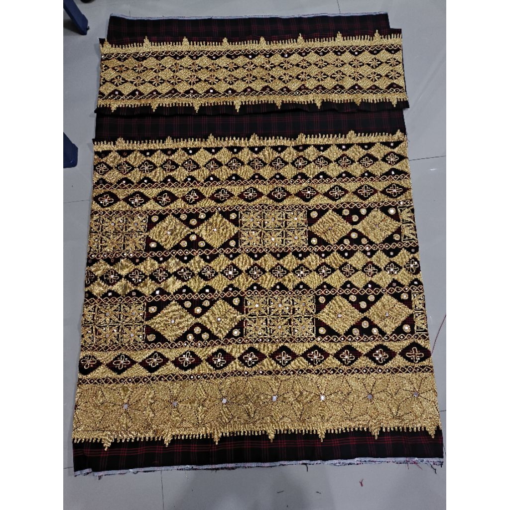 kain tapis lampung sulam tangan asli benang kristal plintir