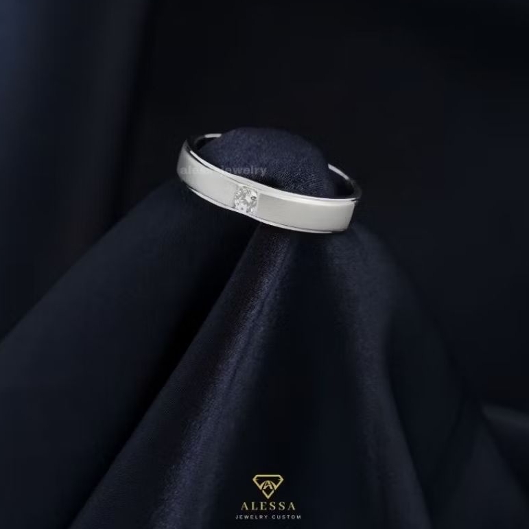 Cincin Single Pria Platinum 10%