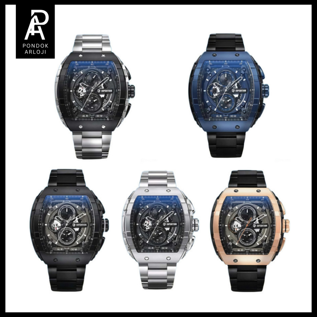 ORIGINAL Jam Tangan Pria Expedition EXP 6782 / E 6782 / E6782 Rantai Garansi 1 Tahun