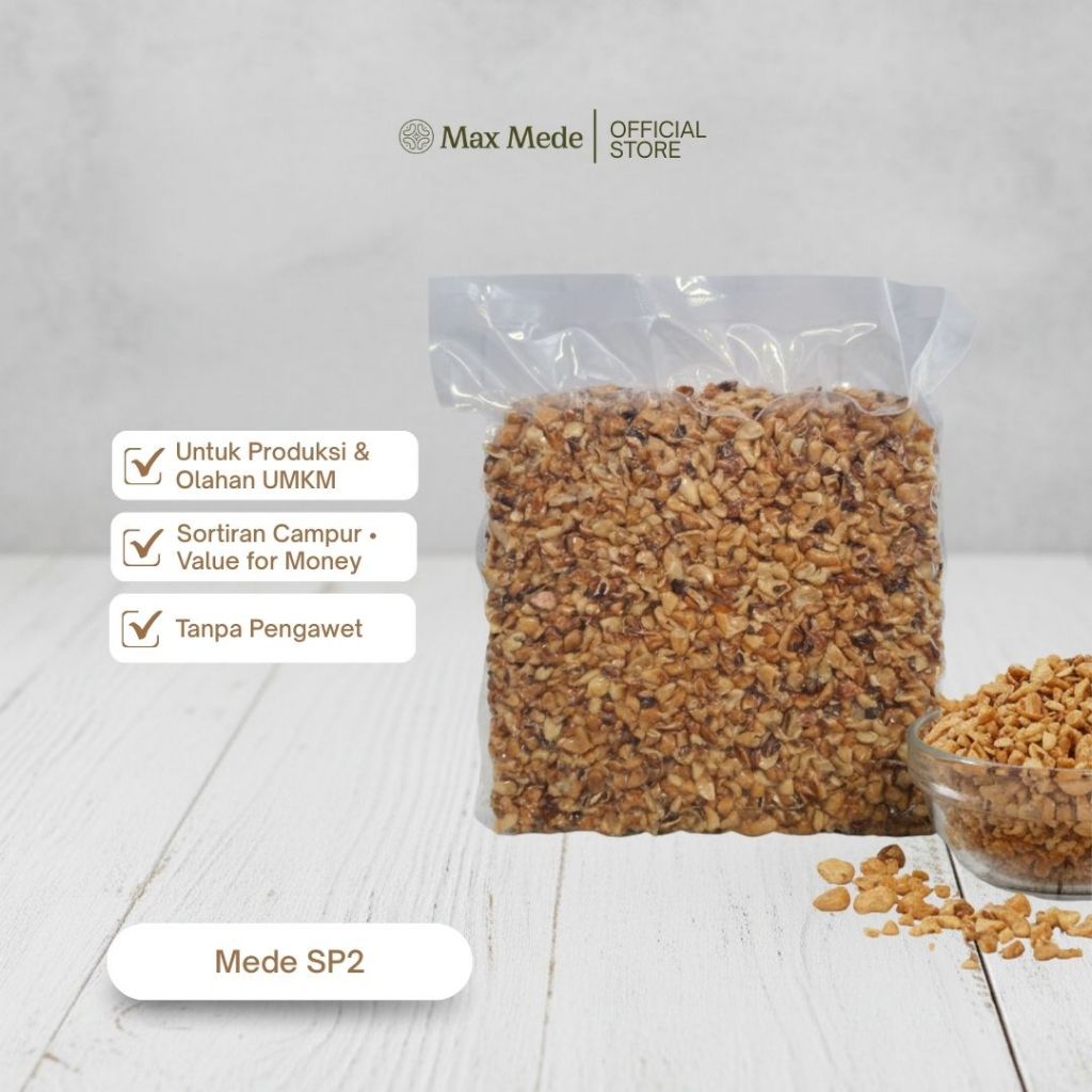 Max Mede - Kacang Mede Menir BB02 SP2 Patahan Mentah 1Kg Kacang Mede Grade Ekonomis (BUKAN UNTUK KUE