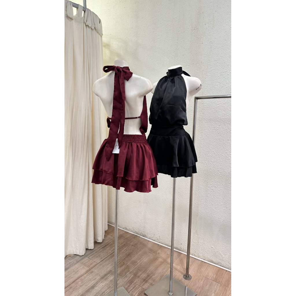 FOXXY Alyssa Satin Mini Dress Backless