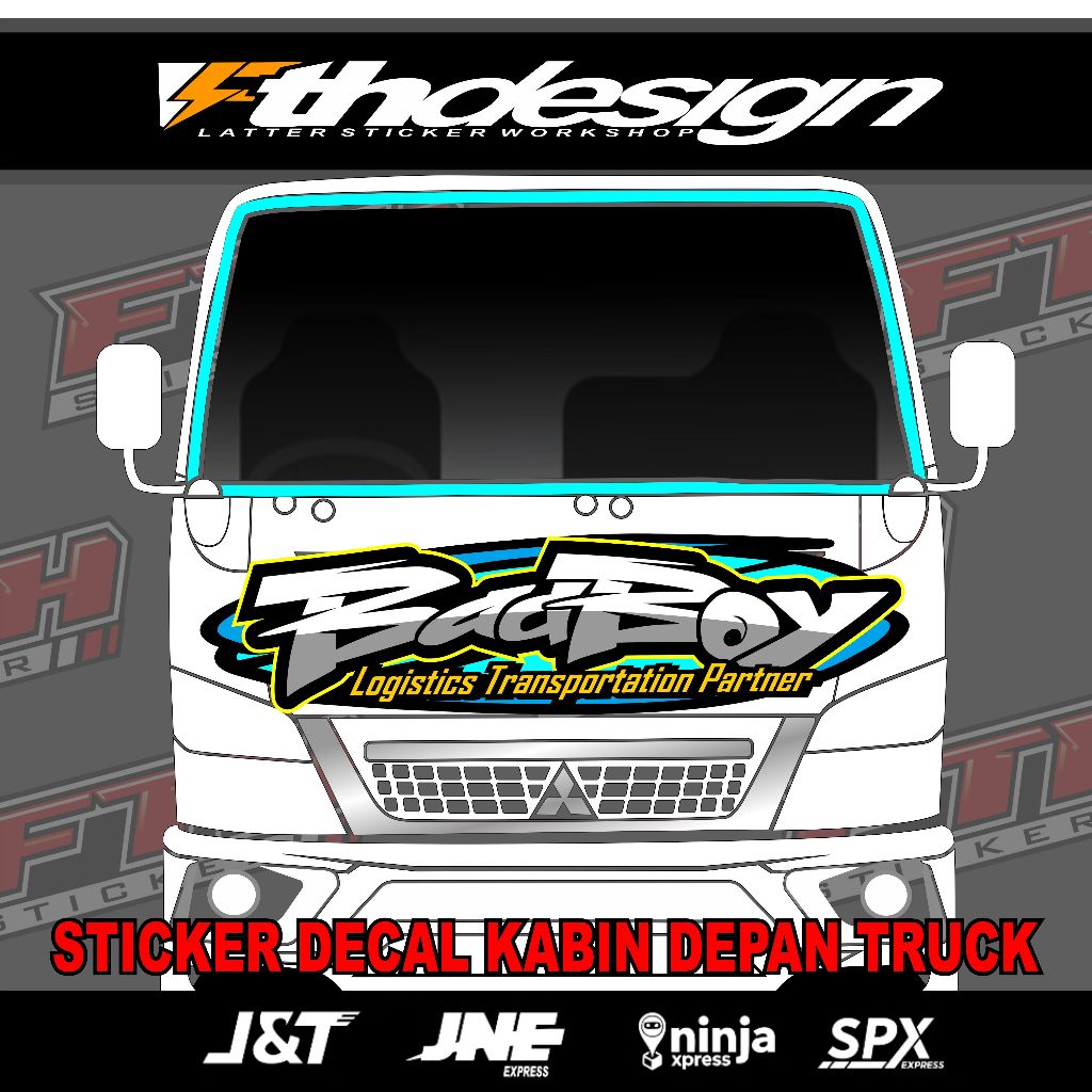 STICKER DECAL KABIN DEPAN TRUCK CANTER TERBARU