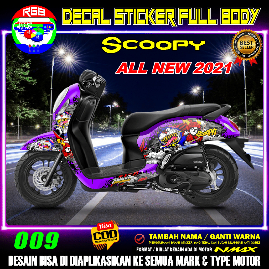 COD DECAL STICKER FULL BODY SCOOPY ALL NEW 2021 DORAEMON _ RGB 009
