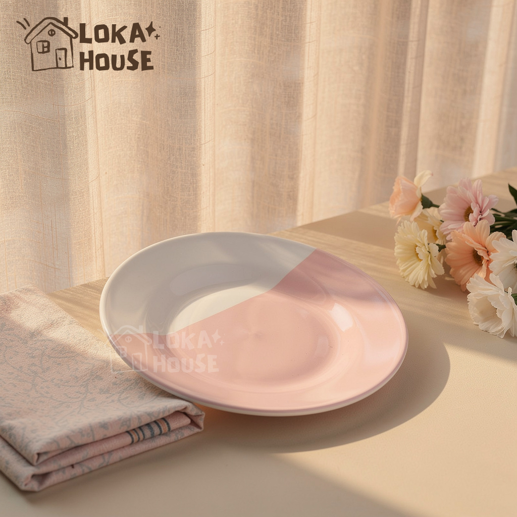 Loka House | [1 PCS] Soft Pastel Plate – Piring Kedaung  Kaibon 8 Inch Piring Makan Keramik – Per Pc