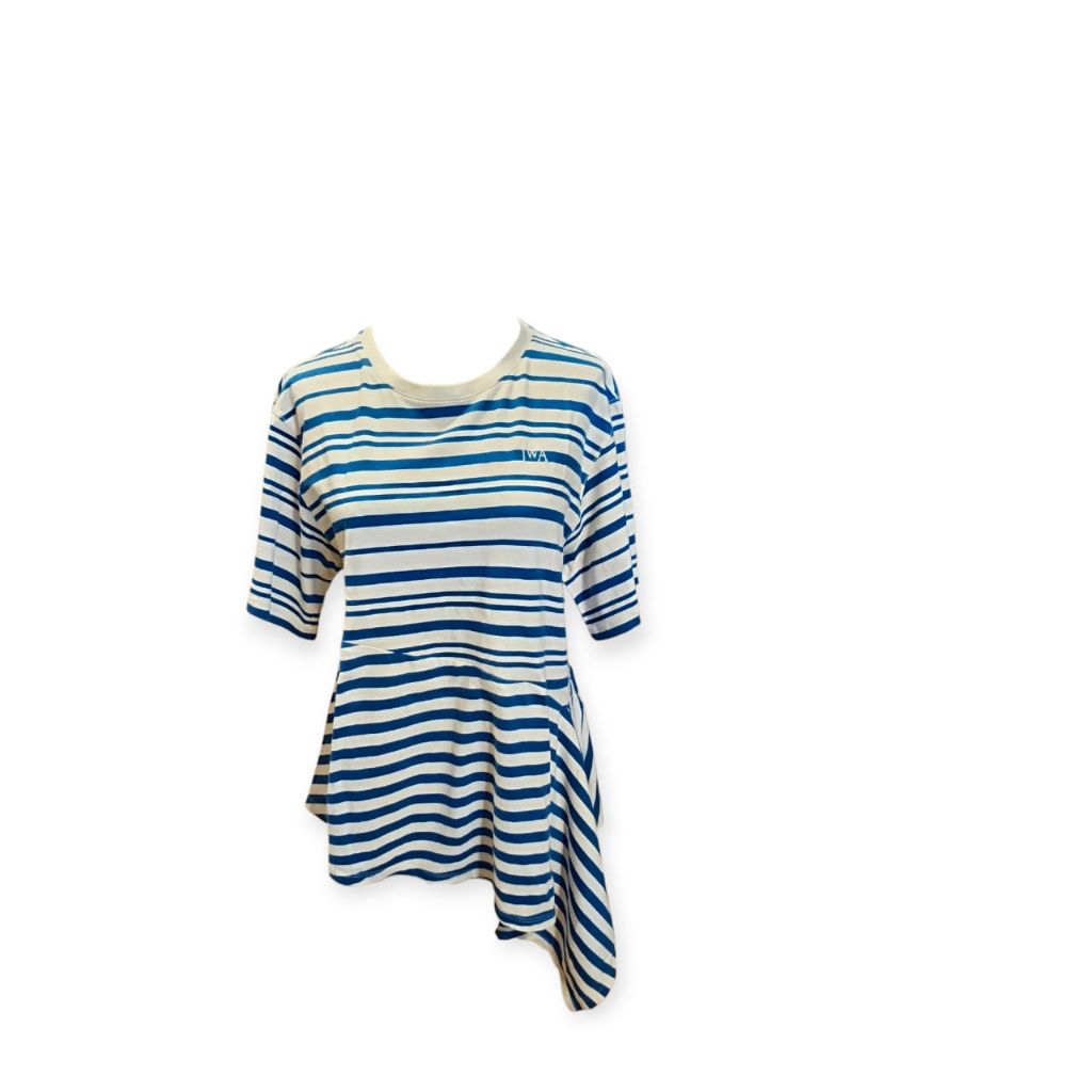 Uniqlo × Jwanderson Blue & White Stripe Blouse Asymmetric
