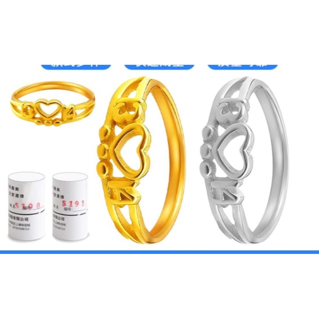 Cetakan cincin Emas,perak model love Tabung cetak emas cincin love