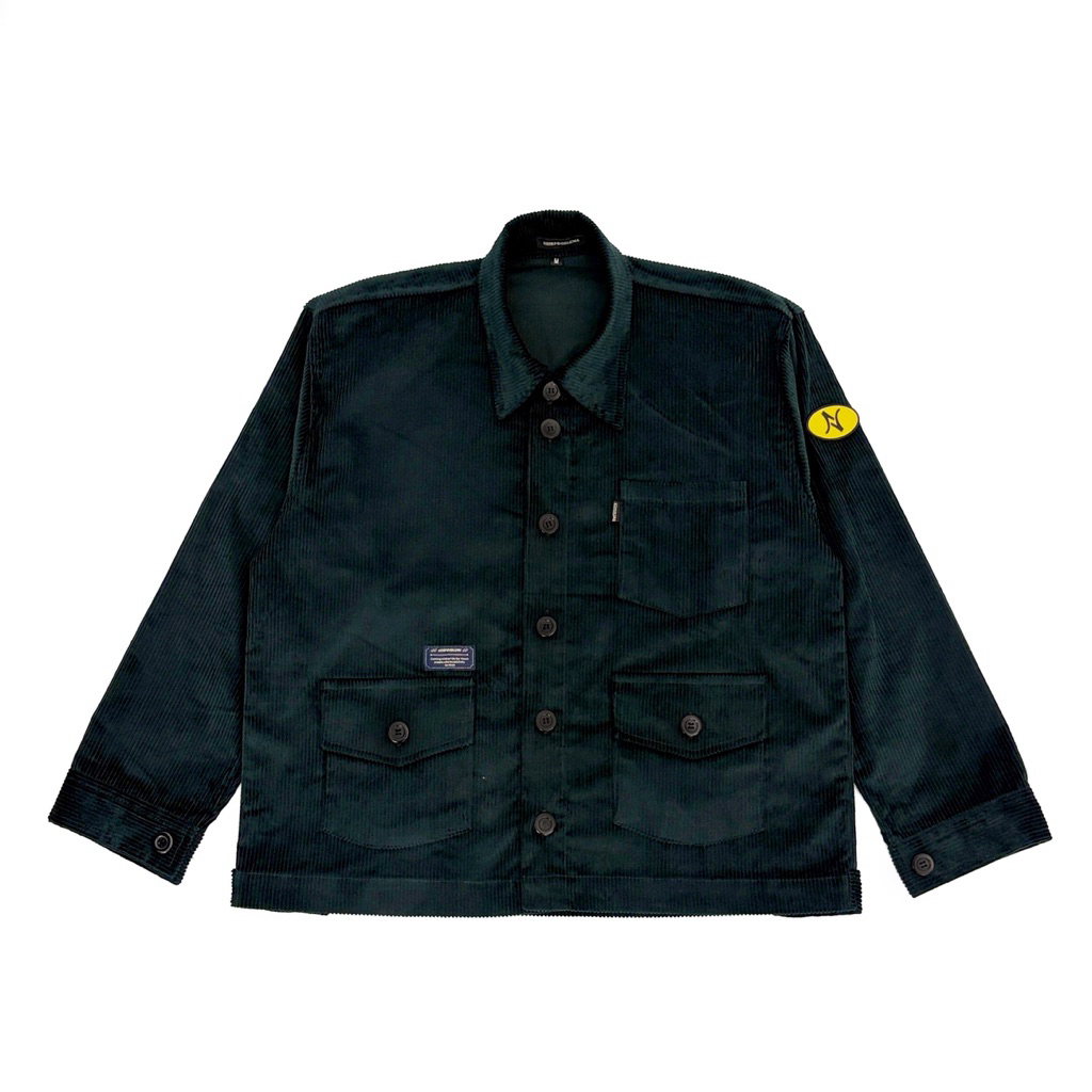 NIIRPROBLEMA - Nervosa Corduroy Work Jacket - Work Jacket Boxy Unisex - Work Jacket Corduroy Green E