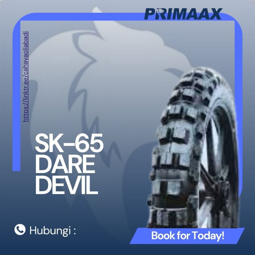 BAN PRIMAAX TUBETYPE (NON TUBLES) SK 65 DAREDEVIL 250-17 275-17 300-17 250-14 275-14