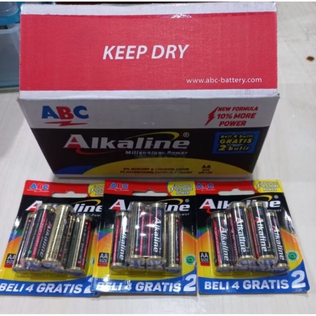 Baterai ABC Alkaline AA 4+2