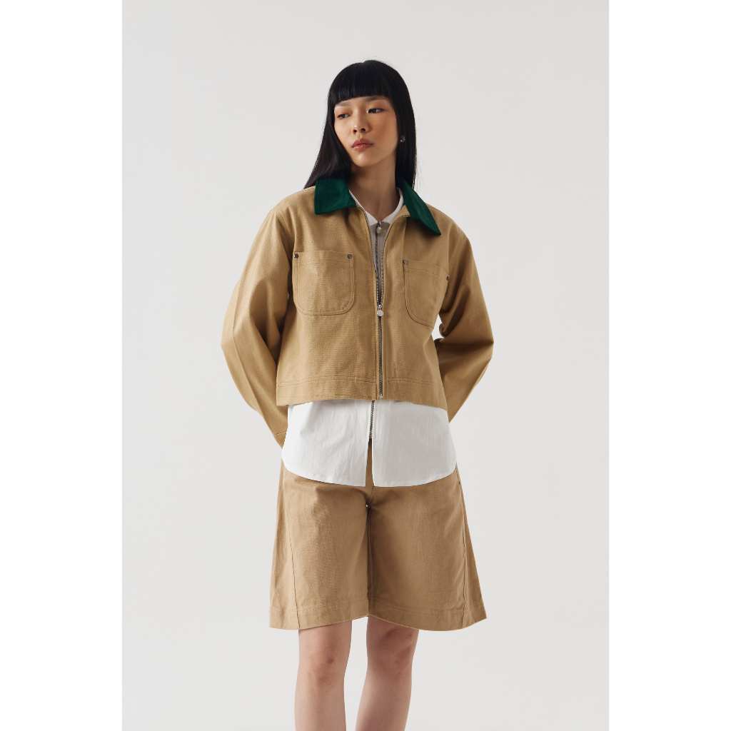 NASL by Nagita Slavina Khaki Green Rivetline Jacket