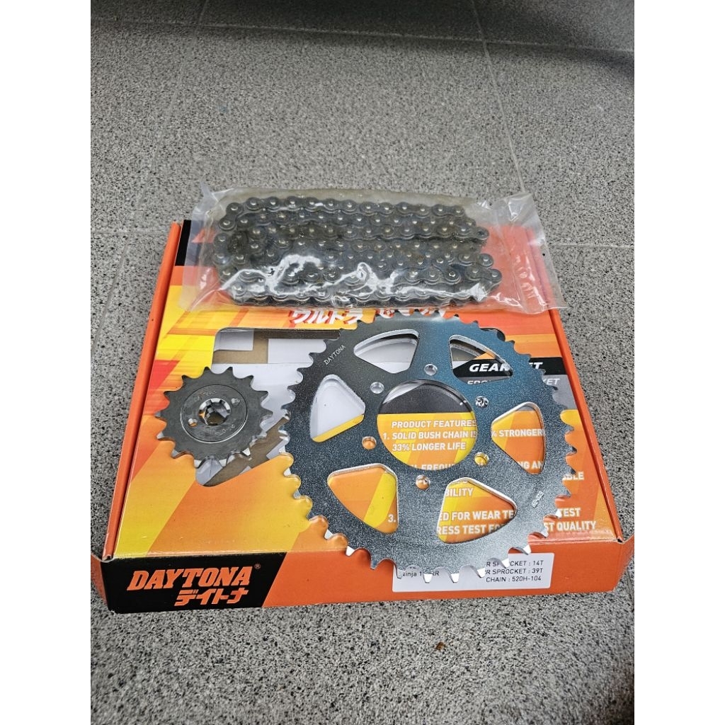 Gir Gear Set GearSet Daytona Racing Ultra Drive Kawasaki Ninja 150RR Ninja 150 RR Original Baru.