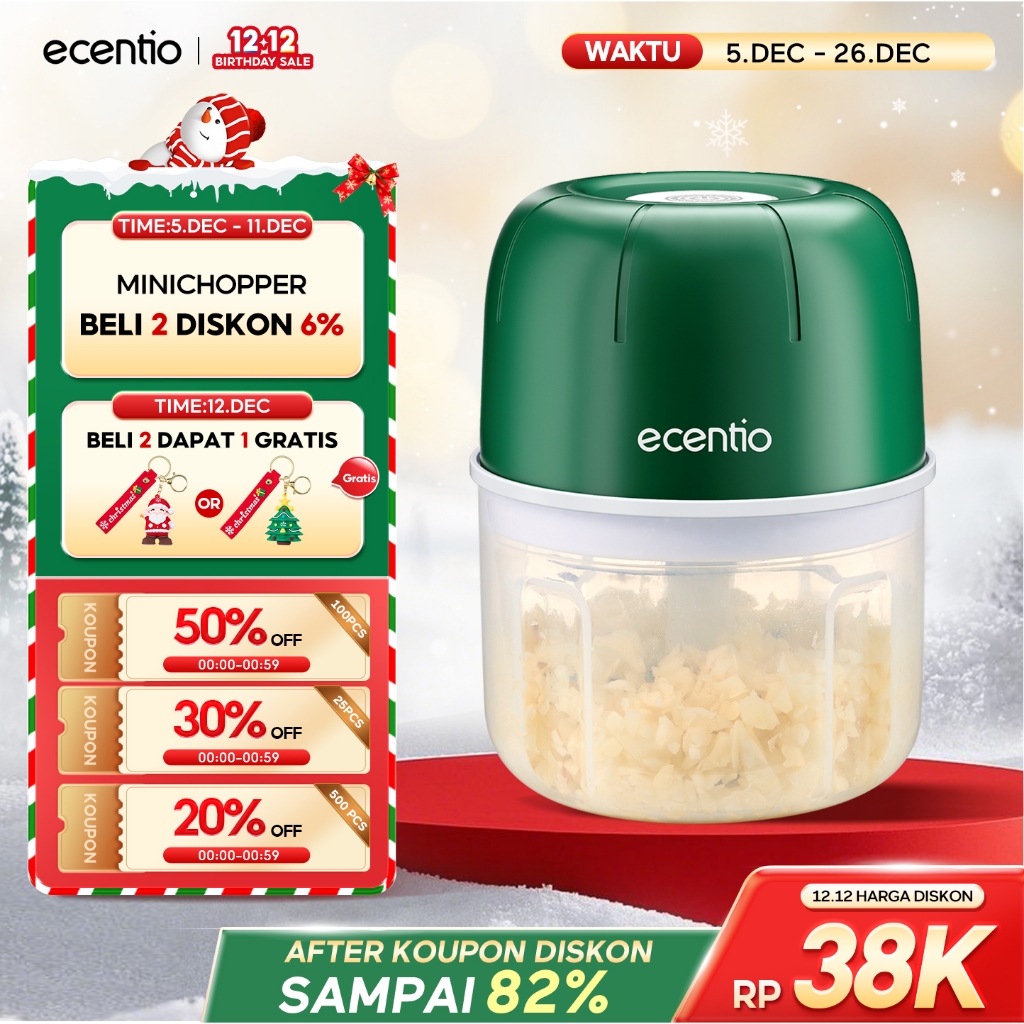 ecentio coper daging dan bumbu 6 Pisau 250ml blender bumbu dapur blender portable blender mini chopp
