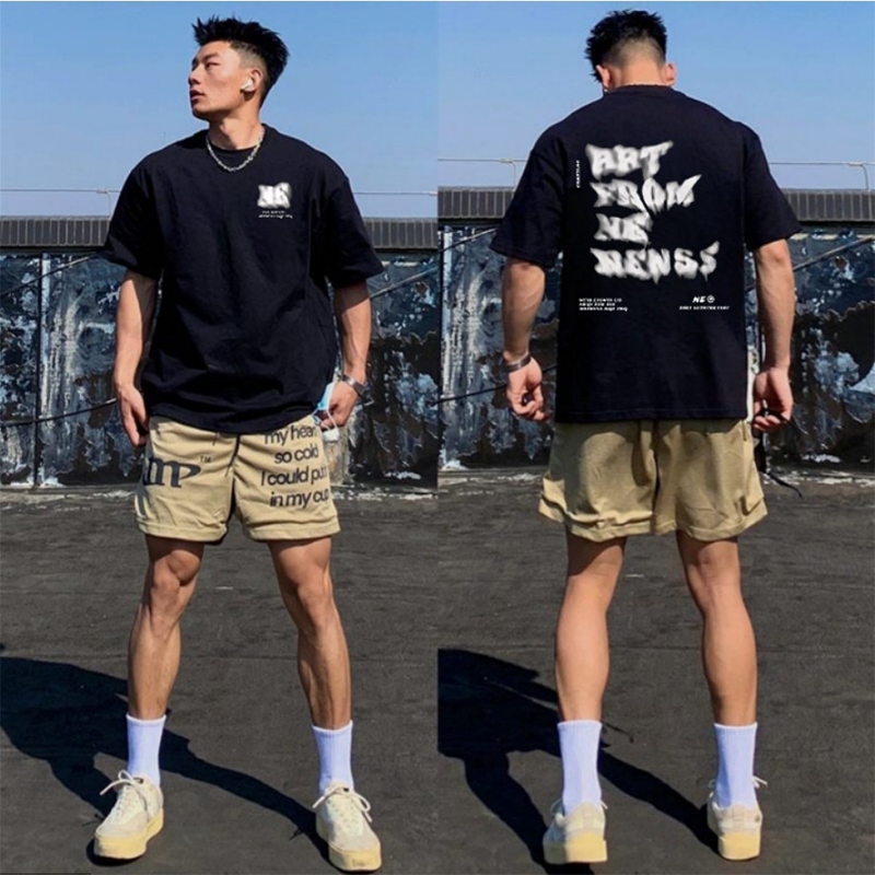 Kaos cowok keren Kaos Distro Pria Batik lengan pendek katun murni, lebar dengan kerah bundar, cocok 