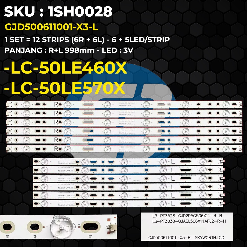 Backlight TV 50 Inch SHARP LC-50LE460X LC-50LE570X GJD500611001-X3-L