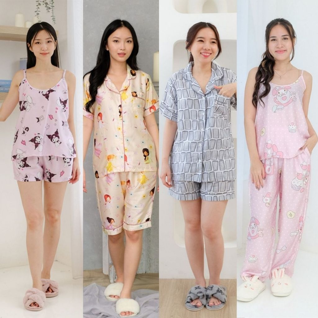 Cielyn | Organic Silk | Sweet Dream Series | Piyama Wanita Dewasa | Set Baju Tidur Dewasa