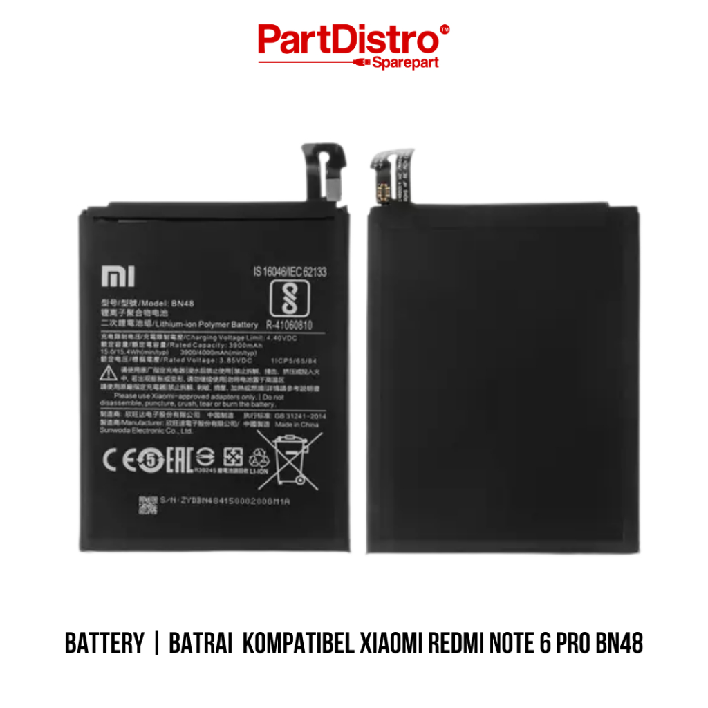 BATTERY | BATRAI  KOMPATIBEL XIAOMI REDMI NOTE 6 PRO BN48